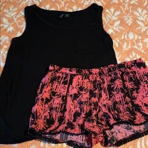 Palm tree sleep shorts, medium with tank top